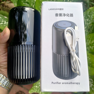 Máy lọc không khí ion âm chuyên dụng dành cho xe hơi, văn phòng khuếch tán tinh dầu hương thơm khử mùi hôi tặng sắp thơm