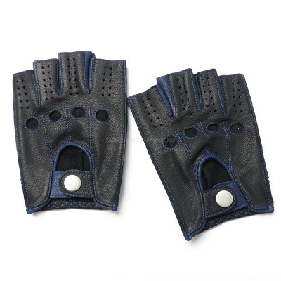 Găng tay nam hở ngón da cừu cao cấp BHYST79 Bao da phượt. Da thật nguyên tấm, Thoải mái lái xe