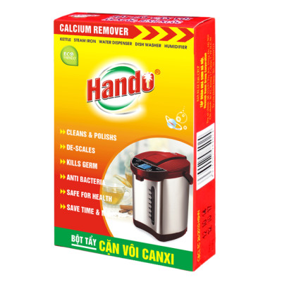 Combo 2 hộp 4 gói Bột tẩy cặn nước đá vôi ấm đun,bình đựng nước Hando 100Gr