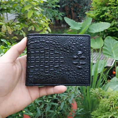 Ví Da Cá Sấu [VÍ NGUYÊN CON NHỎ CAO CẤP] Để Vừa Giấy Tờ Cũ. Thiết Kế Dáng Ngang Tiện Dụng