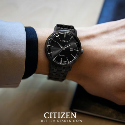 Đồng Hồ Nam Citizen Dây Thép Không Gỉ BM7465-84E - Mặt Đen