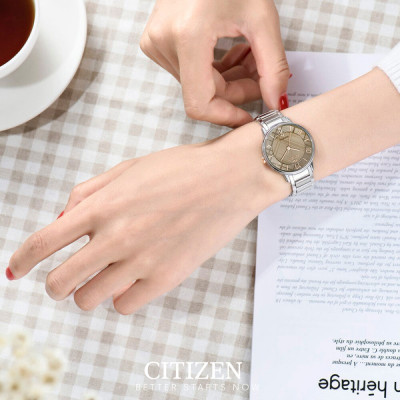 Đồng Hồ Nữ Citizen Dây Thép Không Gỉ EM0526-88X - Mặt Vàng