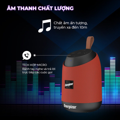 Loa Bluetooth di động Energizer Kiêm Sạc Dự Phòng BTS 061 - Hàng Chính Hãng