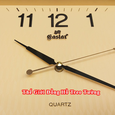 Đồng Hồ Treo Tường Cao Cấp EASTAR Mặt VÀNG Viền MỎNG – Máy KIM TRÔI – Số Nổi 3D – Tặng Pin Maxell – BH 1 Năm