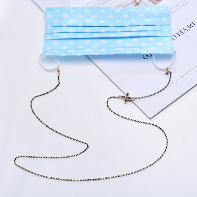 Dây đeo gọng kính thời trang phong cách Hàn Quốc cỏ 4 lá đen