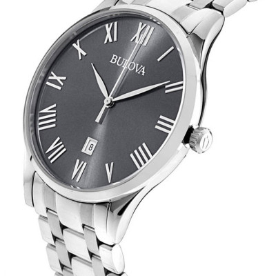 Đồng Hồ Nam Bulova Dây Thép Không Gỉ 96B261 - Mặt Đen