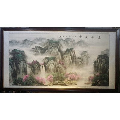 Tranh giấy xuyến màu nước  - Sơn thuỷ hữu tình-TM42