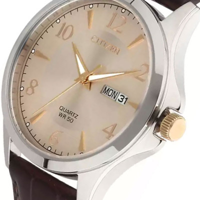 Đồng Hồ Nam Citizen Dây Da BF2009-29X - Mặt Vàng 
