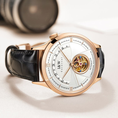 Đồng Hồ Nam I&W Carnival 525G1 Chính Hãng Full Box Chống Nước Kính Chống Xước Dây Da Cao Cấp BH 24T (Máy Cơ Tự Động)