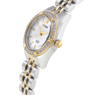 Đồng Hồ Nữ Citizen Đính Đá Swarovski Dây Thép Không Gỉ EU6064-54D - Mặt Xà Cừ