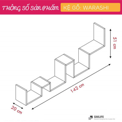 Kệ gỗ trang trí đa năng SMLIFE Warashi