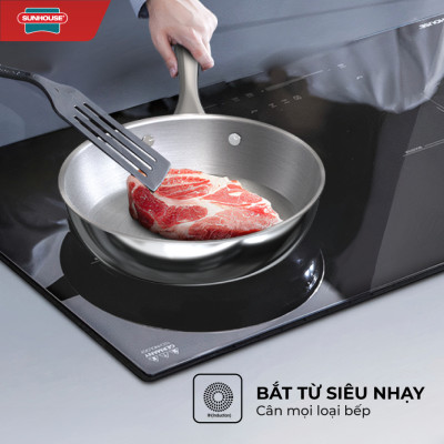 Bộ Nồi Chảo Inox 304 Đáy Liền Sunhouse SHG808