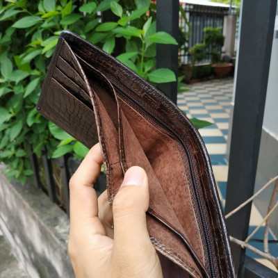 Bóp Nam Da Cá Sấu Thật 2 Mặt. GÙ CÁ SẤU NGUYÊN CON LỚN SIÊU ĐẸP