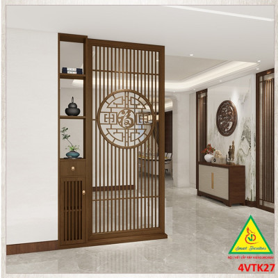 Vách ngăn phòng khách, vách ngăn tủ kệ bằng gỗm bình phong tranh 4VTK27 - NỘI THẤT LẮP RÁP VIENDONGADV