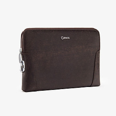 Clutch Cầm Tay Nam Da Bò Saffiano Chà Nâu CK11