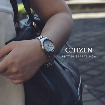 Đồng Hồ Nữ Citizen Dây Thép Không Gỉ EM0597-80A - Mặt Trắng