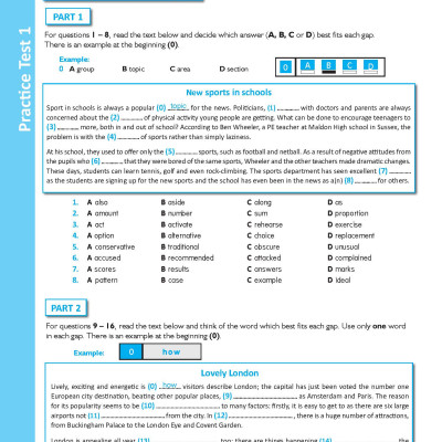 B2 First for School Preliminary 1 with 4 Practice Tests - Latest Format