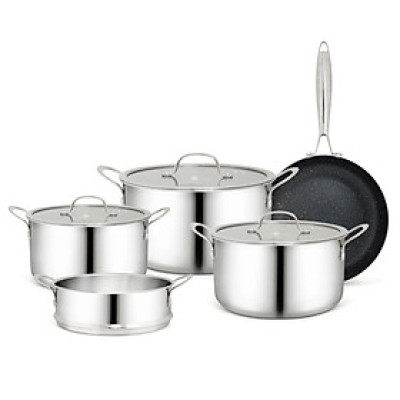 Bộ nồi chảo Inox 3 lớp đúc liền khối Kalpen Kampfer KF3 bảo hành 30 năm - Hàng chính hãng