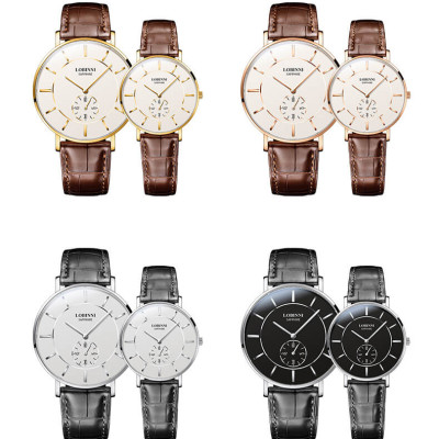 Đồng hồ nam Lobinni L3001-5 chính hãng Thụy Sỹ ,Kính sapphire ,chống xước ,Chống nước 30m,mặt trắng vỏ vàng dây da nâu ( đen) xịn ,Máy điện tử (Quartz) ,Bảo hành 24 Tháng,thiết kế đơn giản ,trẻ trung và sang trọng