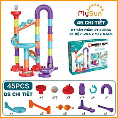 Đồ chơi cầu trượt thả bi lăn 3D mô hình lắp ráp cho bé giải trí sáng tạo MySun