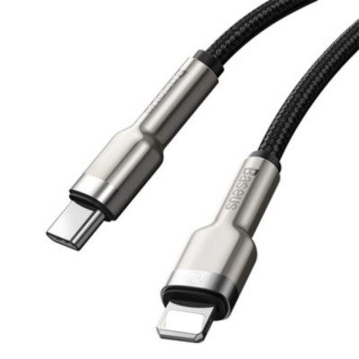 Cáp sạc Baseus Cafule series Metal data cable- CATLJK nhanh Type C to Light-ning 20W  Hàng chính hãng