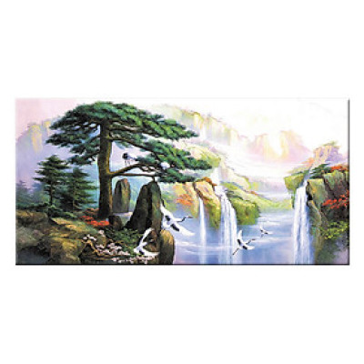 Tranh Treo Tường phong thủy TÙNG HẠC DIÊN NIÊN Q6D8 - 8 (30 x 60 cm) Thế Giới Tranh Đẹp