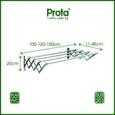 [CHÍNH HÃNG] Giàn phơi thông minh Prota inox ống 16mm co giãn cao cấp loại 100cm- Bảo hành 12 tháng