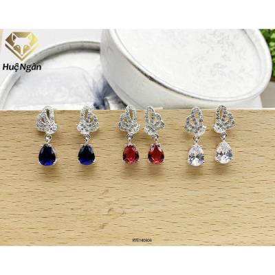 Combo dây chuyền và bông tai bạc Ý 925 Huệ Ngân - Cánh bướm mùa xuân PP1404-RYE140804
