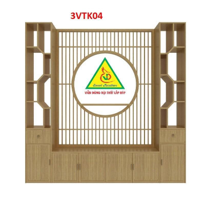 Vách ngăn phòng khách nhà bếp, Tủ kệ vách ngăn phòng 3VTK04 - Nội thất lắp ráp Viễn Đông ADV