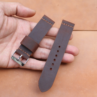 Dây đồng hồ da bò sáp handmade