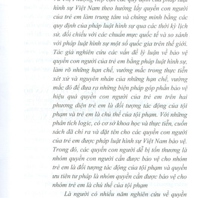 Bảo Vệ Quyền Con Người Của Trẻ Em Bằng Pháp Luật Hình Sự Việt Nam (Sách Chuyên Khảo)
