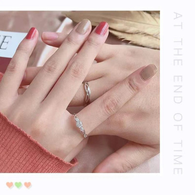 Nhẫn Nữ Bạc Đẹp Rẻ - Nương Tựa Vào Anh Theo Trend Bạc Hiểu Minh NU485