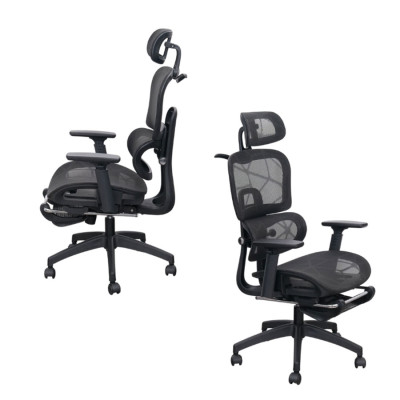  Ghế văn phòng Công thái học màu đen có gác chân CR4337-M Nội thất Capta