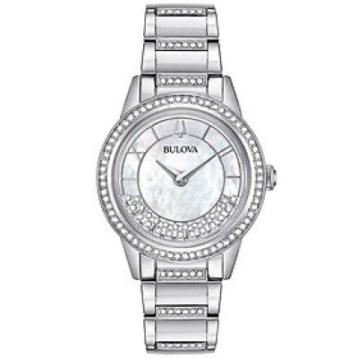 Đồng Hồ Nữ Bulova Đính Đá Swarovski Dây Thép Không Gỉ 96L257 - Mặt Xà Cừ