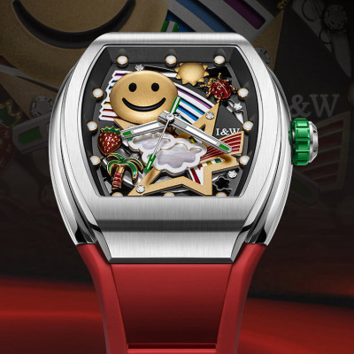 Đồng Hồ Nam I&W Carnival 757GT3 Chính Hãng Full Box Chống Nước Kính Chống Xước Dây Silicone BH 5 Năm (Máy Cơ Tự Động)