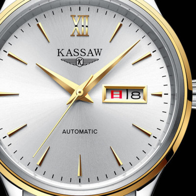 Đồng hồ nam chính hãng Kassaw K883-1 hàng mới 100% ,kính sapphire chống nước,chống xước,máy cơ (Automatic),dây kim loại thép không gỉ 316L ,kiểu dáng đơn giản ,size mặt to 42mm