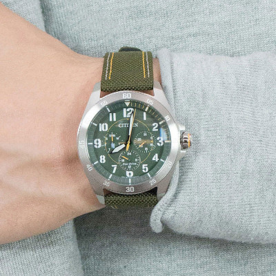 Đồng Hồ Nam Citizen Dây Vải Nato BU2030-09W - Mặt Xanh 