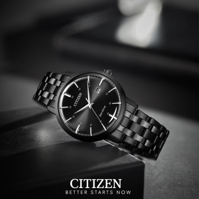 Đồng Hồ Nam Citizen Dây Thép Không Gỉ BM7465-84E - Mặt Đen