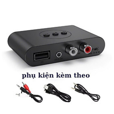 Thiết Bị Nhận Bluetooth, NFC Cho Loa Và Amply Hỗ Trợ Cổng 3.5mm, AV, USB Bộ Thu Phát Bluetooth 5.0 2 in 1 - Chế độ chuyển đổi linh hoạt, Âm Thanh HD, Độ Trễ Thấp, Khoảng Cách Trên 10m Chip thông minh, Cổng kết nối đa dạng RCA AUX USB - Hàng Chính Hãng