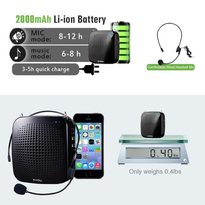 Máy Trợ Giảng Kèm Micro Có Dây Shidu SD-S511 - Hàng Chính Hãng