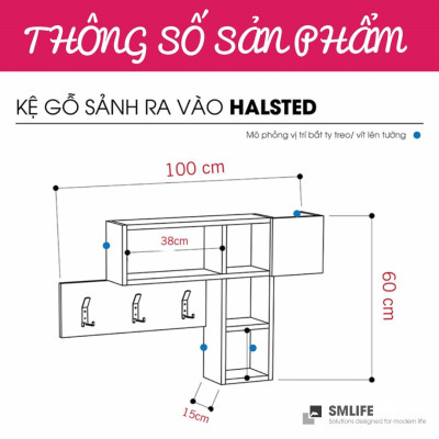 Kệ treo đồ sảnh ra vào SMLIFE Halsted