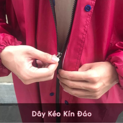 Áo Mưa Dây Kéo Cao Cấp Người Lớn Vải Dù Da Cá 1m4 - Giao màu ngẫu nhiên