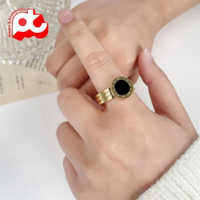 Nhẫn titan nữ cao cấp cách điệu thép không gỉ titanium trangsucpt có 3 màu sắc NNUT33 Women Pin