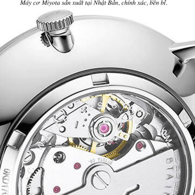 Đồng hồ đeo tay Nam hiệu JONAS & VERUS Y01544-A0.WWWLH, Máy Cơ (Automatic), Kính mo tráng sapphire hạn chế trầy xước, Dây da Italy