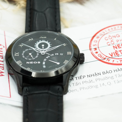 Đồng Hồ Neos N-30724M Nam Dây Da 6 Kim Sapphire Chính Hãng Bảo Hành 5 Năm