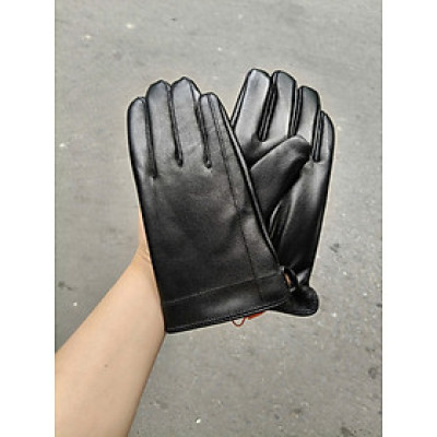Bao tay da nam BHY8717 Găng tay nam da cừu. Tích hợp cảm ứng, Lót lông ấm