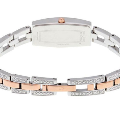 Đồng Hồ Nữ Bulova Đính Đá Swarovski Dây Thép Không Gỉ 98X110 - Mặt Xà Cừ