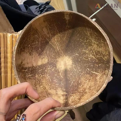 Bát Gáo Dừa Mộc Tự Nhiên ANKAN – Dùng Ăn Salad, Trái Cây, Ngũ Cốc – Chén Dừa Thủ Công Việt Nam