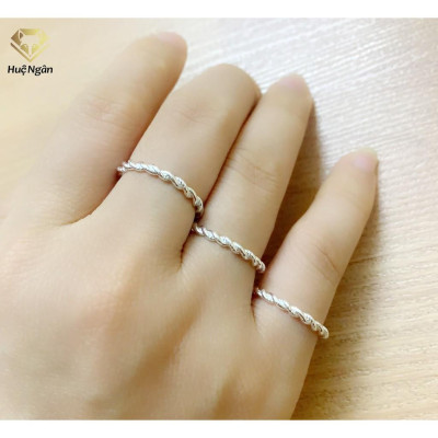 Nhẫn bạc Ý 925 Huệ Ngân - Vòng tình yêu RR1719