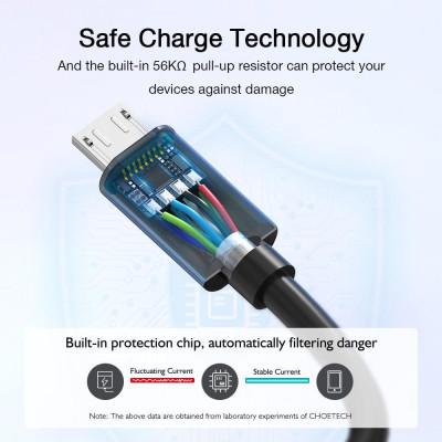 Cáp CHOETECH AB003 USB to Micro  Sạc Nhanh( HÀNG CHÍNH HÃNG )